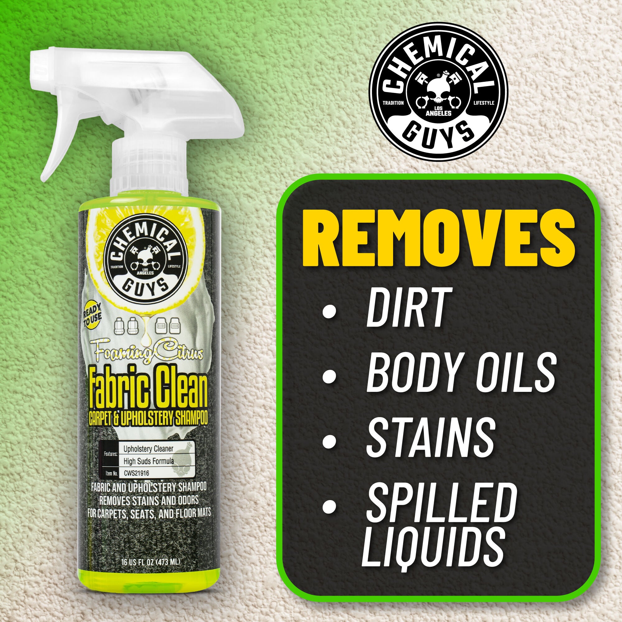 Foaming Citrus Fabric Clean Carpet & Upholstery Shampoo
